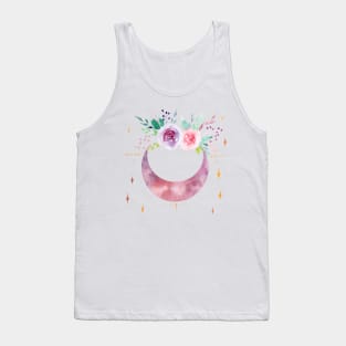 Roses moon watercolor Tank Top